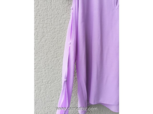 Blouse élégante longues manches violette T42 4.990 F CFA (LB0022) - 20165