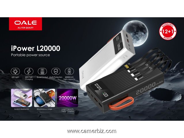 Powerbank de 20 000 mAh - OALE - 34882