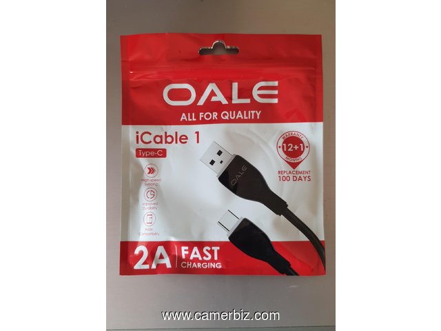 OALE iCable 1 - Cable de chargeur durable - Type USB C - charge rapide - longueur 1 m  - 35160