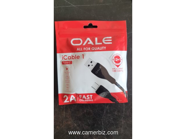 OALE iCable 1 - Cable de chargeur durable - Type USB C - charge rapide - longueur 1 m  - 35160