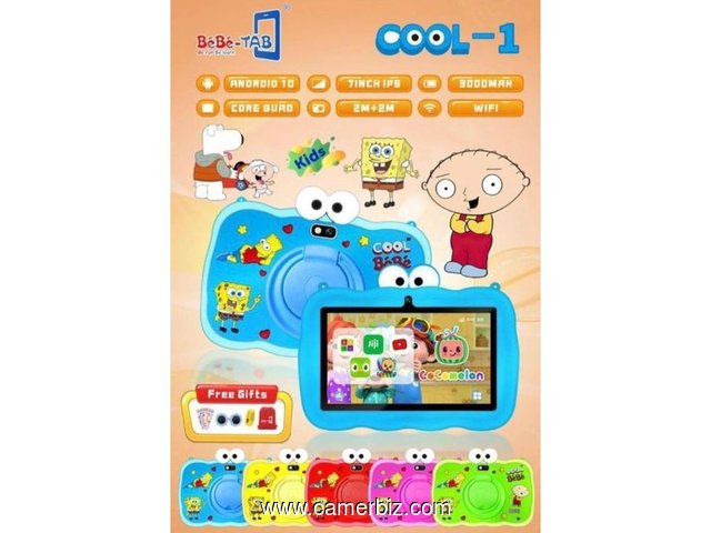 BEBE TAB COOL 1 Tablette educative incassable – 7 Pouces – 4GB RAM / 128Go – Jeux + Sac Dos Offert - 35215