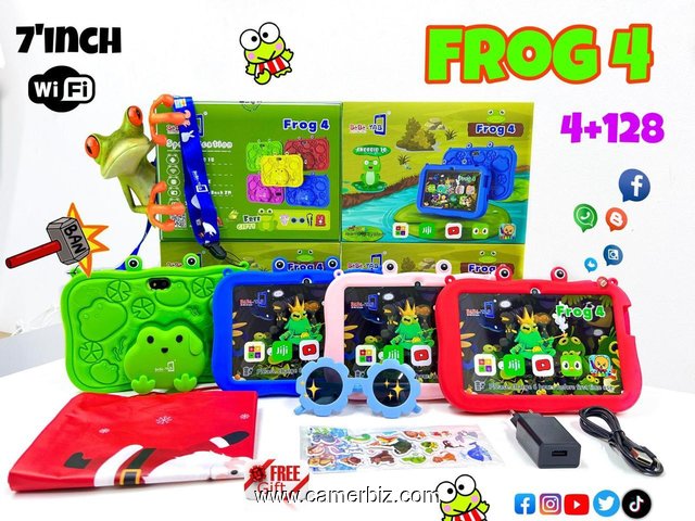 Bebe-Tab Frog 4 - Tablette educative incassable – 7 Pouces –  4GB RAM/ 128Go – Jeux + Sac Dos Offert - 35216