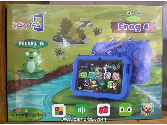 Bebe-Tab Frog 4 - Tablette educative incassable – 7 Pouces –  4GB RAM/ 128Go – Jeux + Sac Dos Offert - 35216